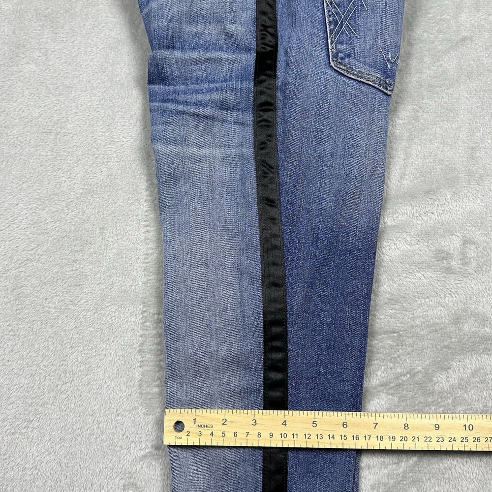 McGuire Denim Satin Tuxedo Stripe Jeans Women's 27 Modern Chic Skinny Black Trim - Picture 16 of 16